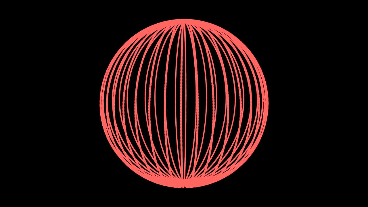 Sphere rotating and changing color. Loop rotated element. isolated on black background