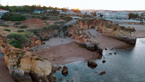 coastal sunset view from above in portugal's algarve region
