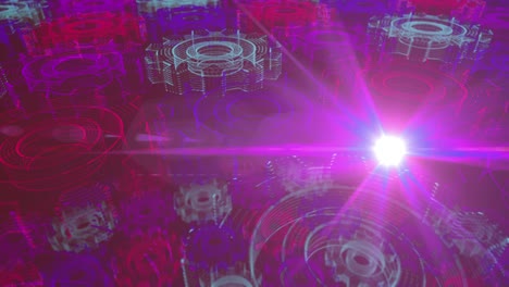 looping colorful wireframe gears