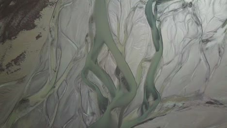 beautiful stream shapes on a glacier river