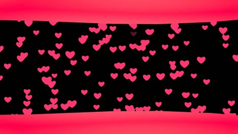 el fondo del corazón volador de bucle creativo. corazones flotantes conectados.