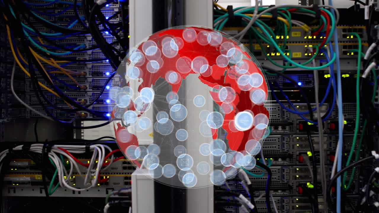 globo rojo girando con iconos