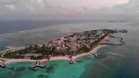 reverse aerial of maldives island