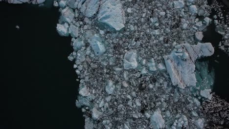 aerial rotate descend popular stunning glacier lake jokulsarlon in iceland