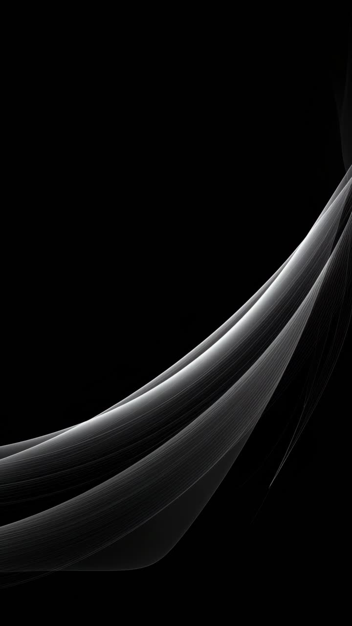 Abstract video concept with elegant, flowing lines on a black background