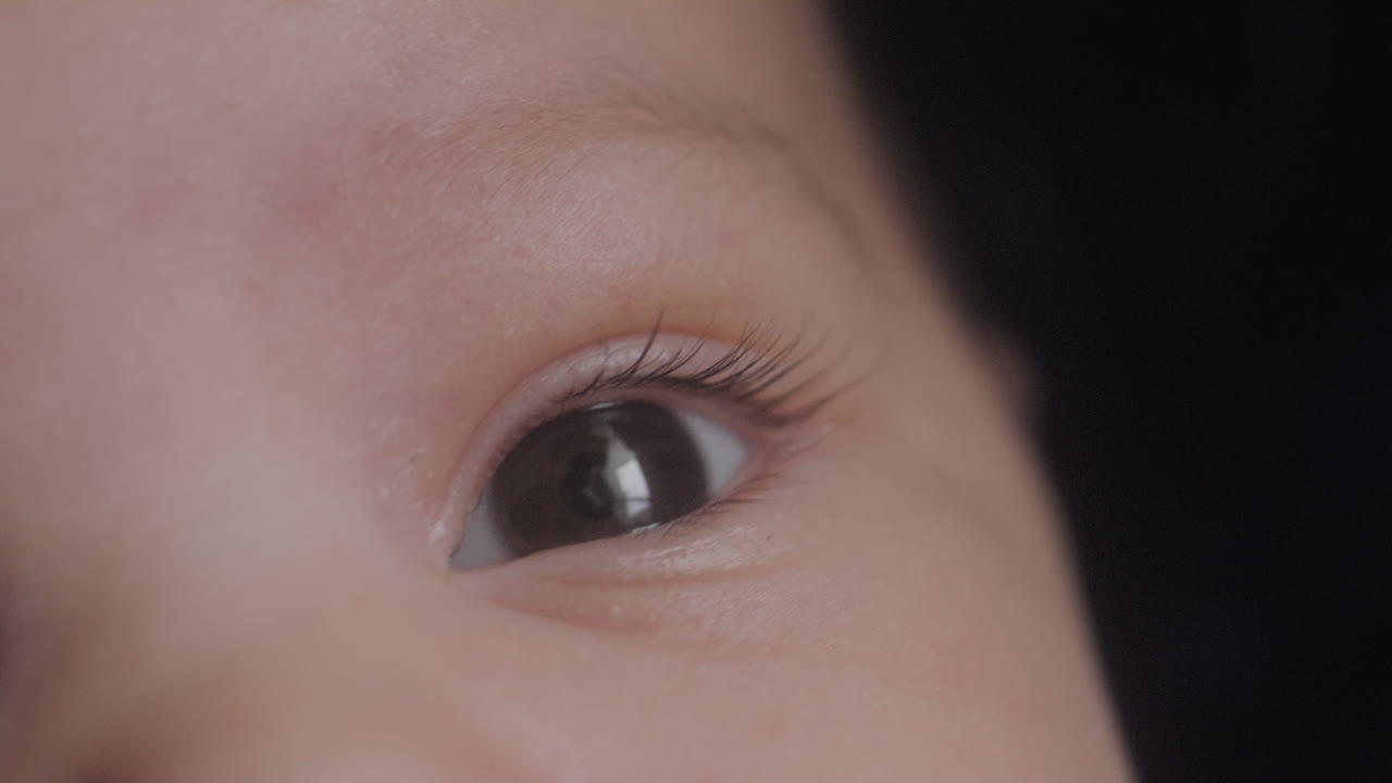 Macro shot of a baby boy's eyes
