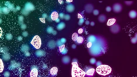 animación de fondo de movimiento abstracto partículas brillantes y polvo mágico que se forman en el flujo de ondas espaciales con rayos de luz.