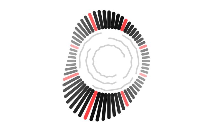 Animazione astratta di visualizzatore audio circolare
