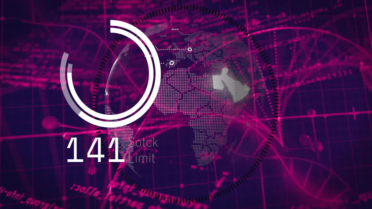 animación de la cadena de adn, procesamiento de datos sobre escaneo de alcance en fondo negro