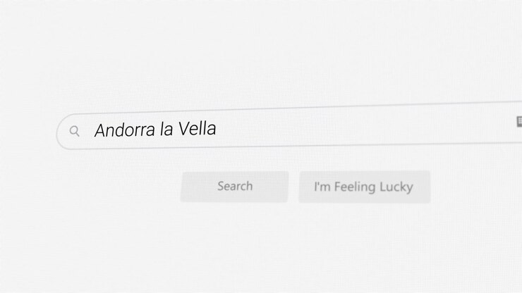 Searching for Andorra la Vella on Internet browser