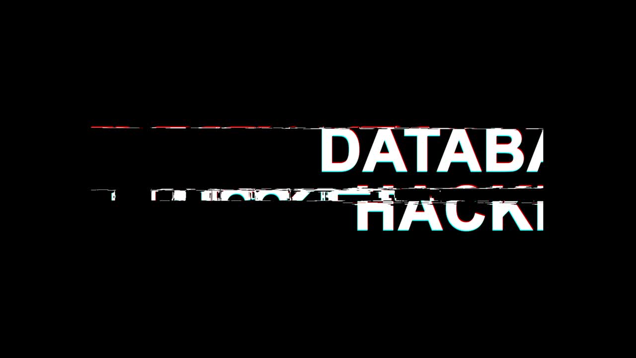 Database Hacked Glitch Effect Text Digital TV Distortion 4K Loop Animation