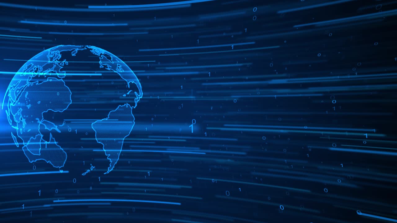 3d digital technology futuristic internet network connection hologram news studio background