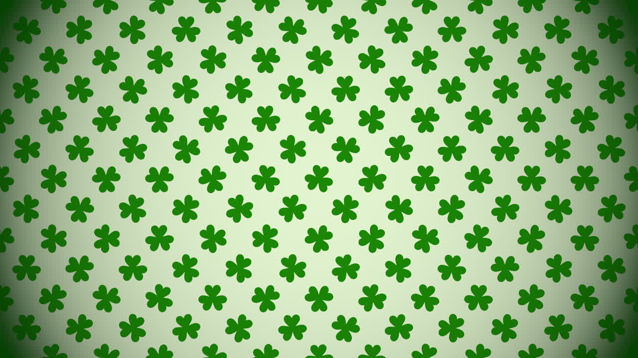 Motion green shamrocks with Saint Patrick Day 14