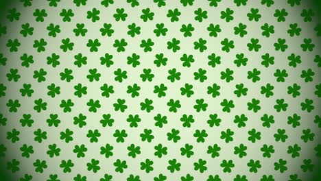 tréboles verdes en movimiento con el día 14 de san patricio