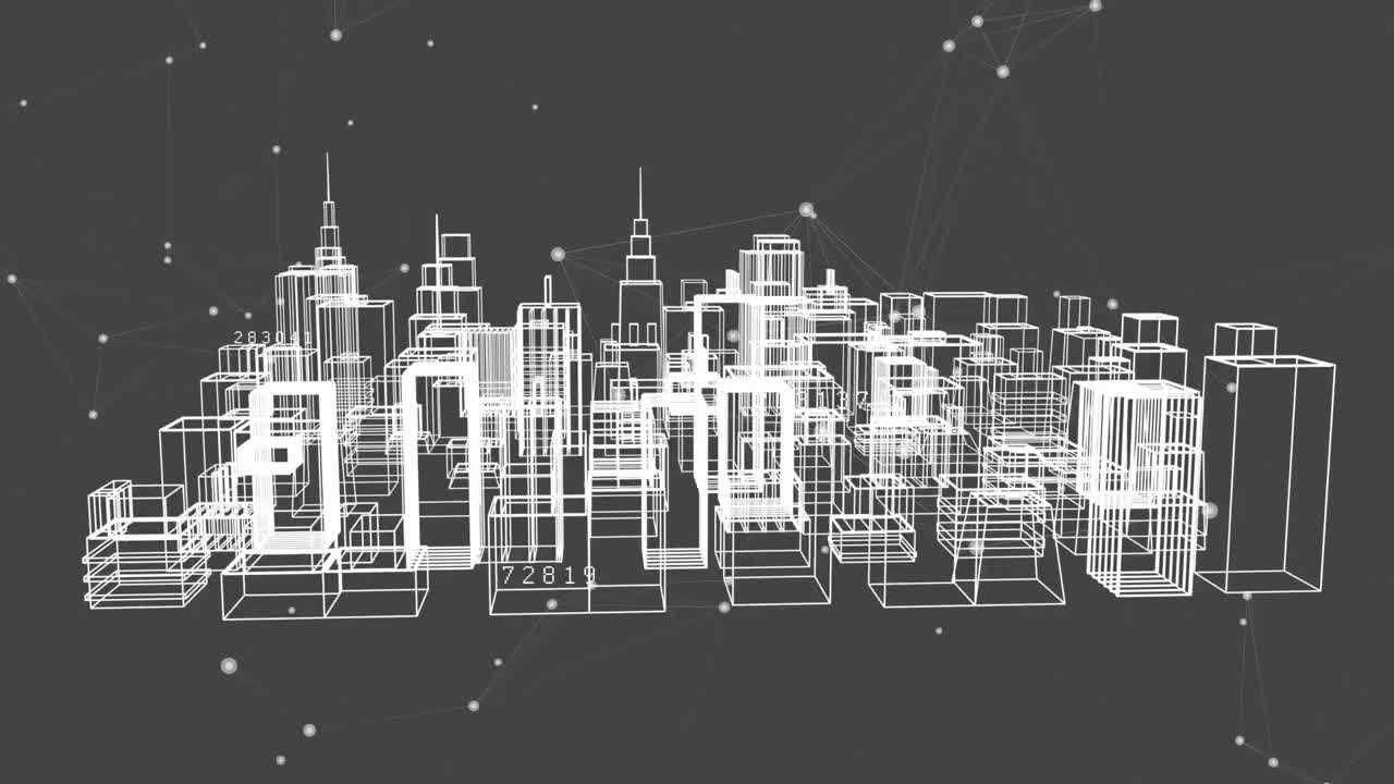 modelo digital 3d de una estructura de la ciudad