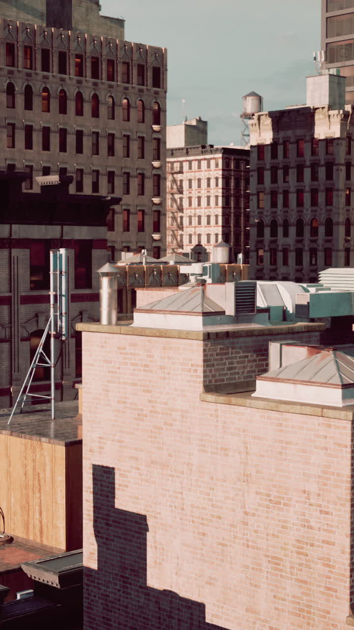 Aerial view of New York City rooftops