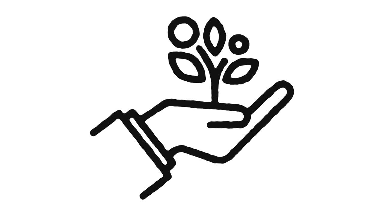 지속 가능한 라이프 스타일 아이콘 애니메이션 영상 & 알파 채널