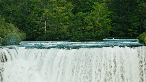 Niagara-River-And-Niagara-Falls---Beautiful-Landscape-With-Forest-And-River-4K-Video