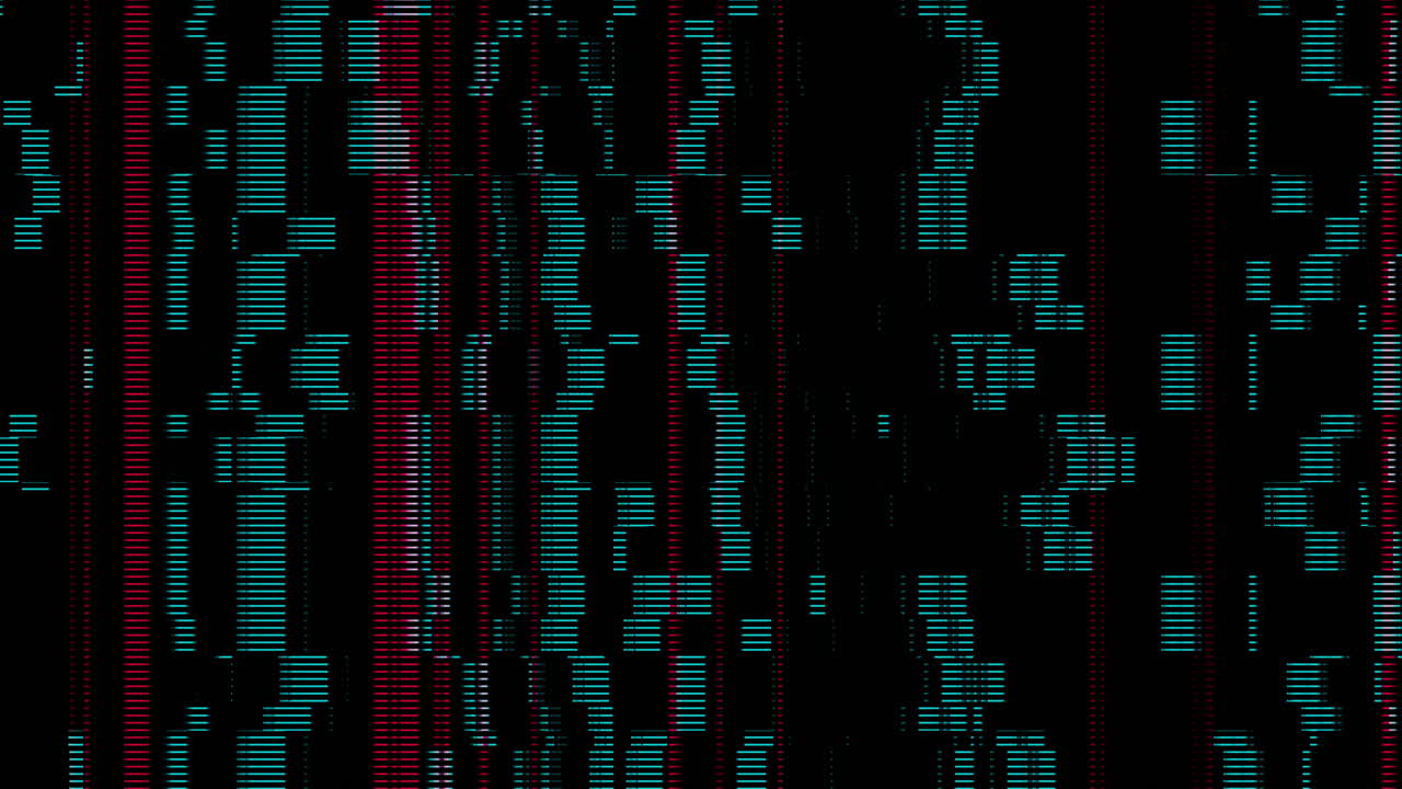 Futuristic Digital Data Stream with Glitching Lines