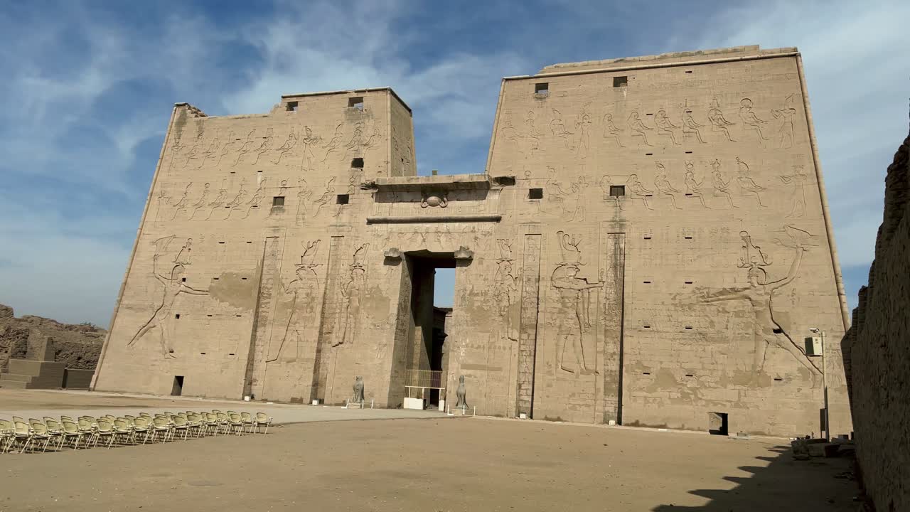 Temple of Philae. Aswan. The Columns of Ancient Egypt. Motifs on the capitals tops were lily palm, lotus or papyrus plant