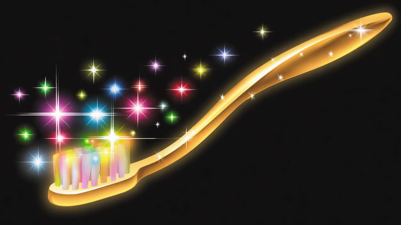 A Radiant Toothbrush Sparkling with Colorful Bristles, Capturing the Essence of Dental Hygiene in an Enchanting, Glittering Display of Oral Care Innovation and Beauty