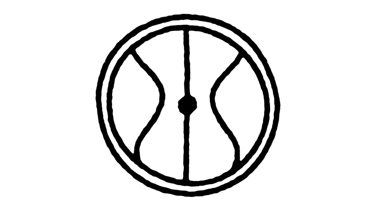 juego de baloncesto dibujo de la línea del icono de animación