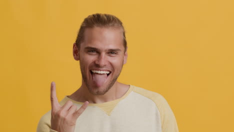man with a playful expression