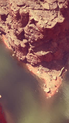 aerial view of a canyon river