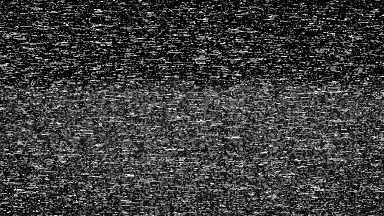 Flickering Television Static Interference on Black Background