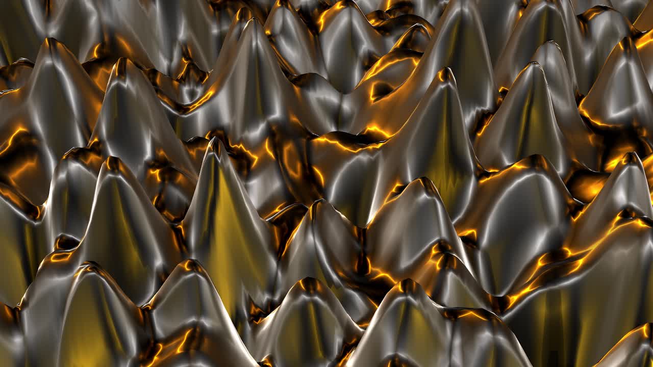 Animazione Dinamica di una Superficie di Metallo Liquido Oro e Argento