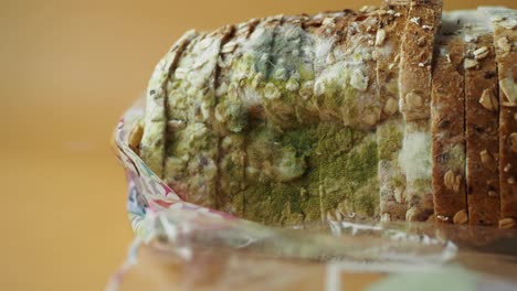 pan con moho en una bolsa de plástico
