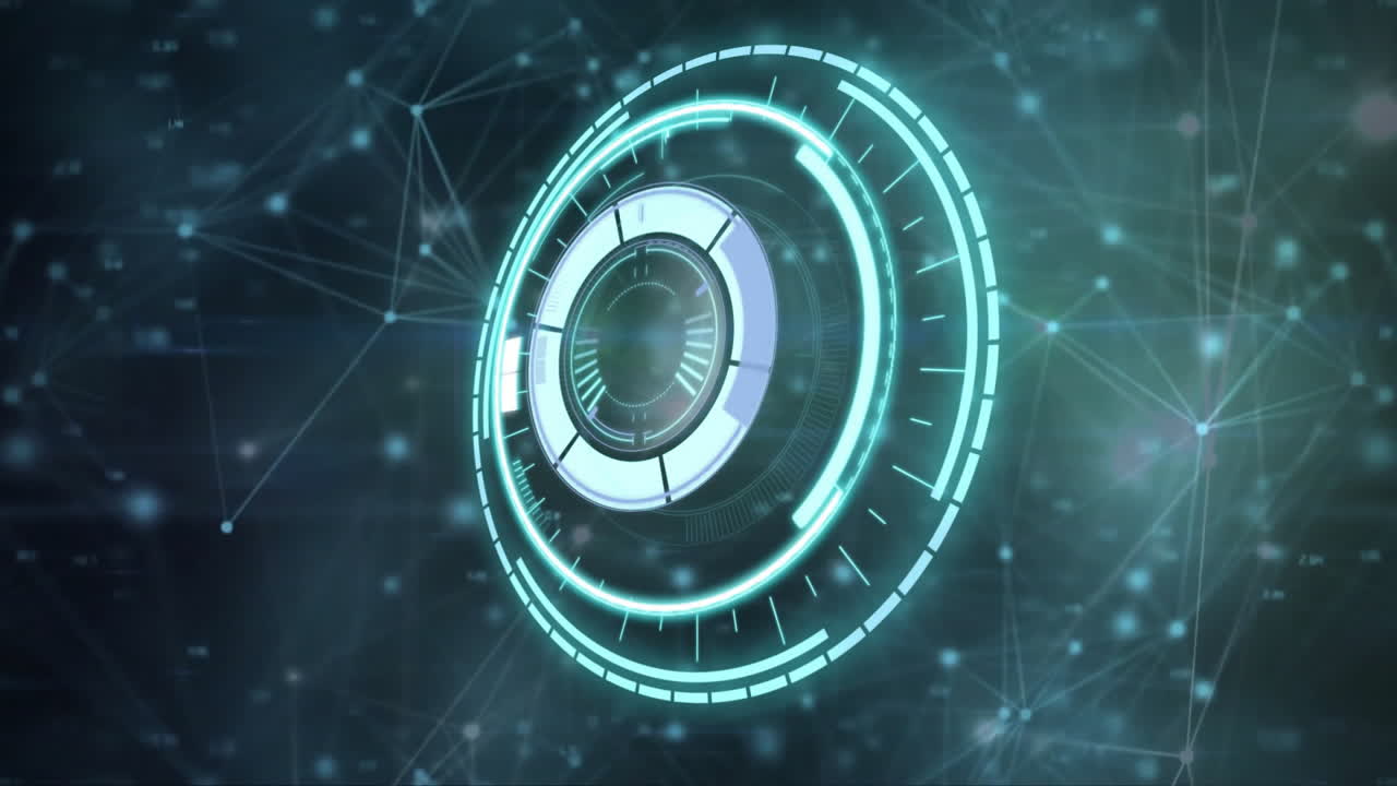 Animation of data processing over scope scanning and network of connections