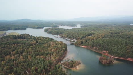 lake james nc, lake james north carolina in 4k aerial