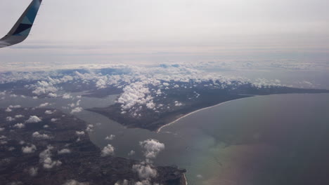 lisbon coast shot from an azores airplane