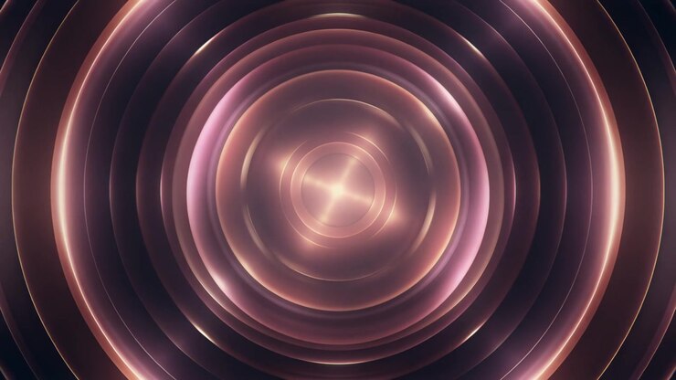 Fundo Abstrato Animado com Círculos Concêntricos Luminosos