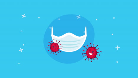 face mask and coronavirus illustration