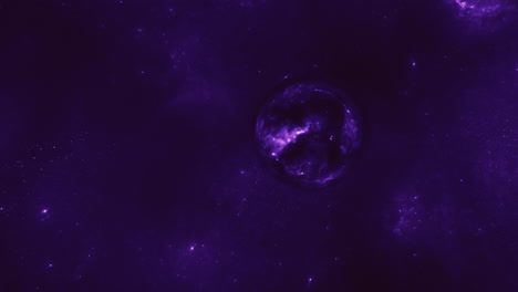 a giant violet wormhole curves the space around it