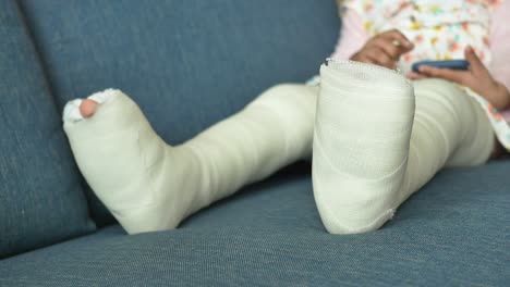 child with a leg cast