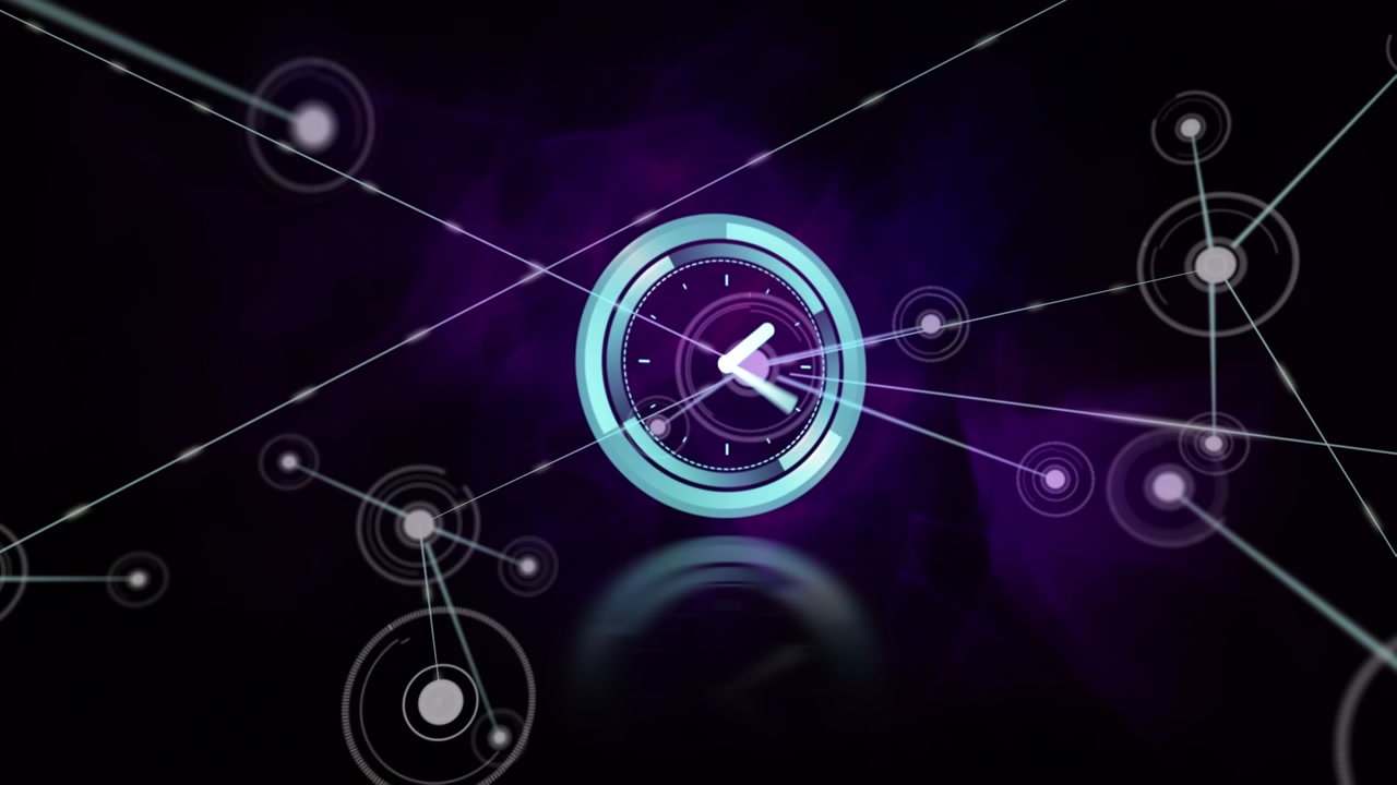 Animation of clock moving over network of connections