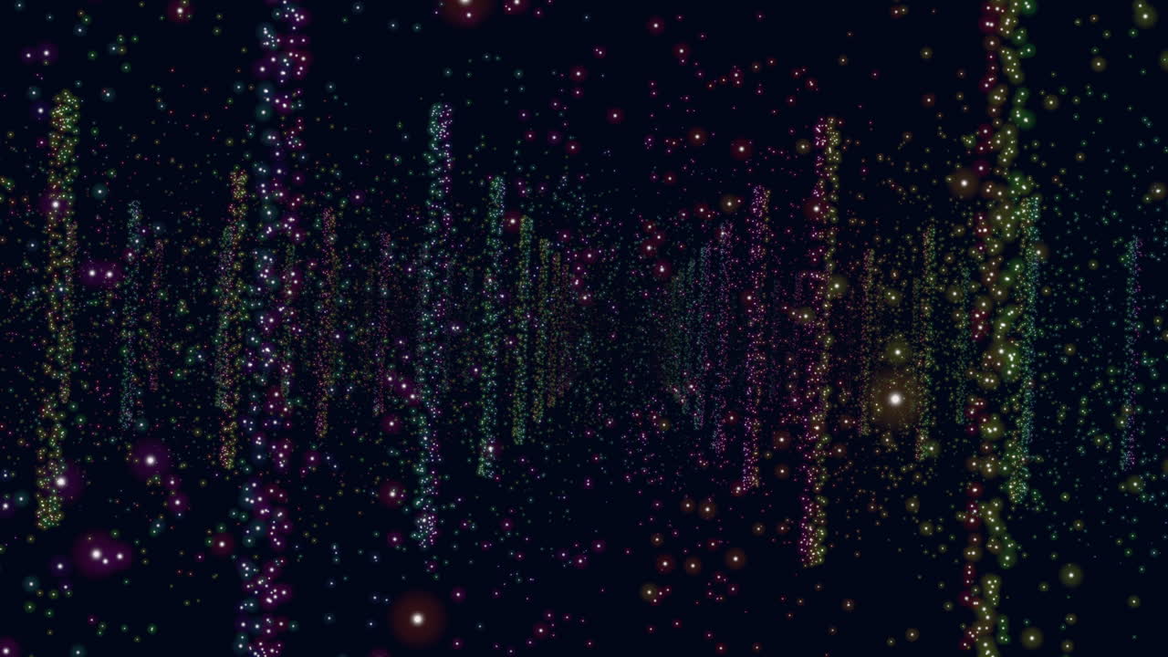 어두운 은하계에서 네온 led 빛으로 날아다니는 반 ⁇ 임과 반 ⁇ 임