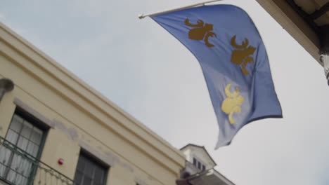 le drapeau de la nouvelle-orléans agite le quart de jour français.