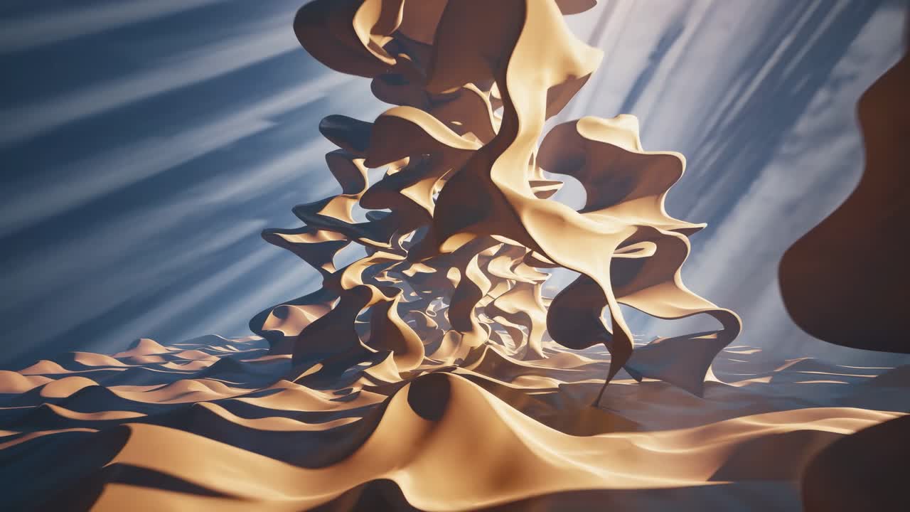 Abstract 3D Render of Sand Dunes Sculpture
