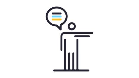 animación del icono de la línea de comentarios de evaluación con alfa