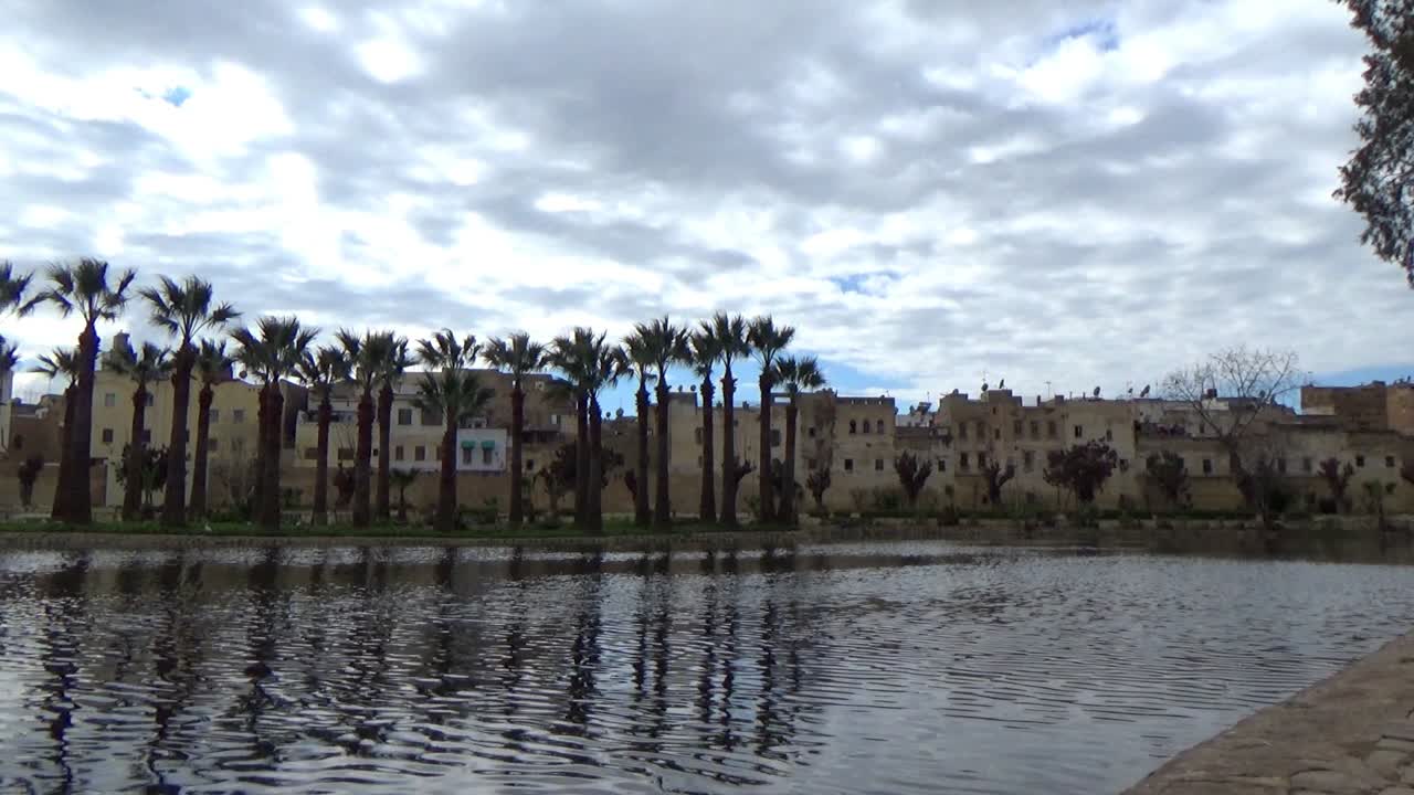 fez garden shot of trees reflecting in the water