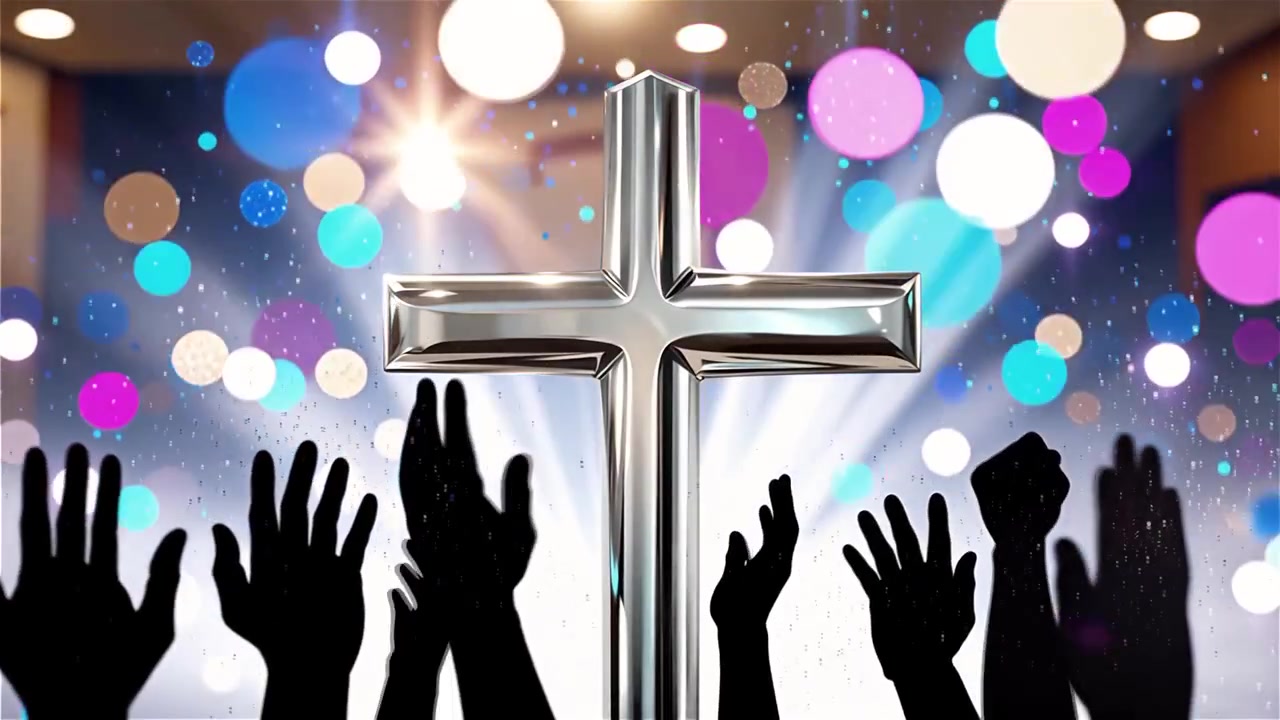 Christian Cross Heavenly Light Worship Background