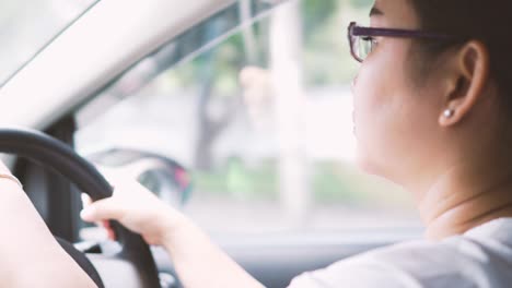 woman driving a car