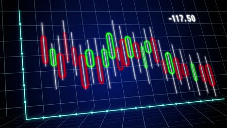 animation of financial graph over navy background