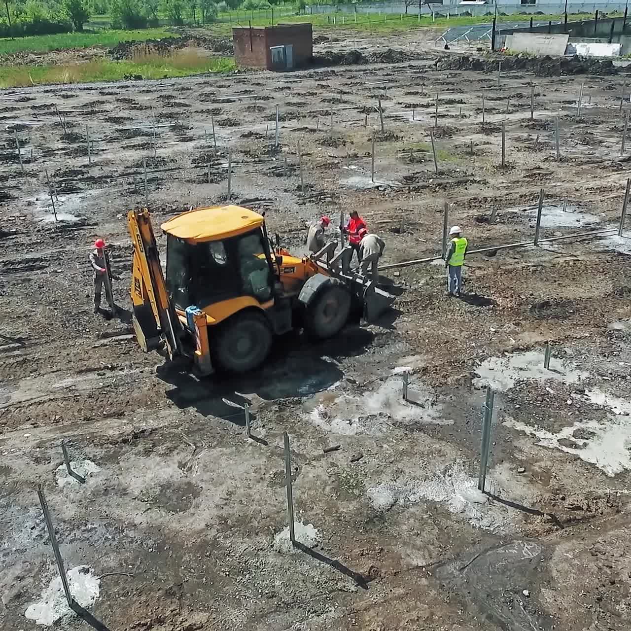 Construction site shot from above