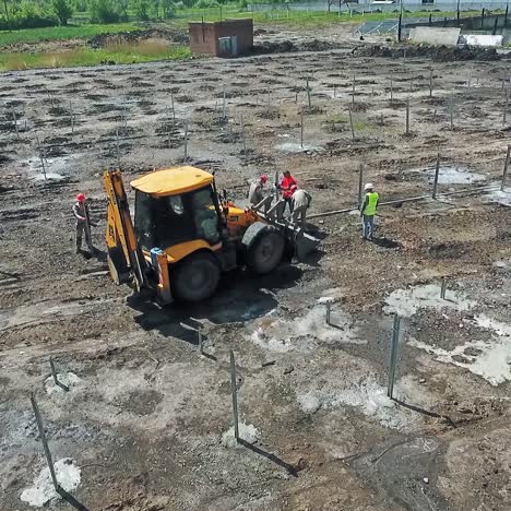 construction site shot from above