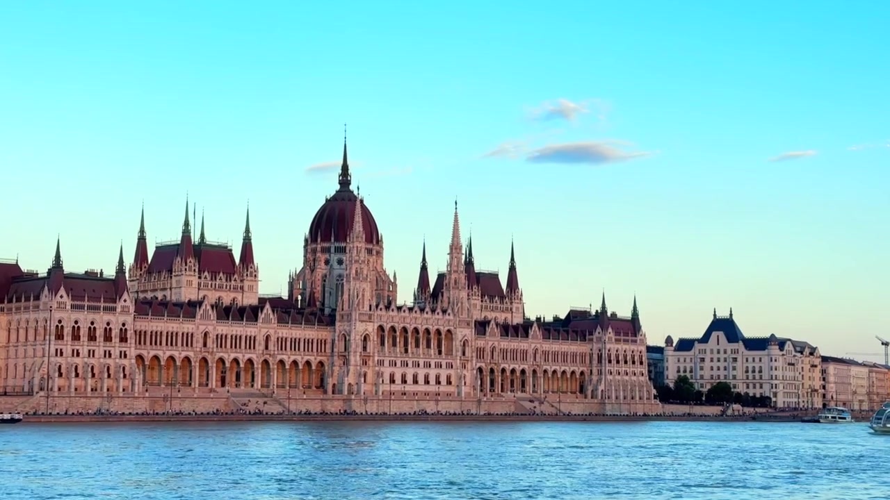 Palazzo del Parlamento Ungherese sulle rive del fiume Danubio